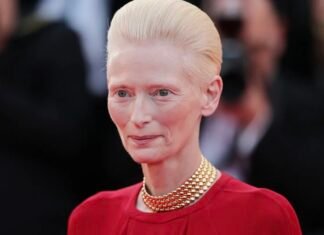 Tilda Swinton na cerimônia de encerramento de Cannes em 2026