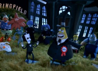 Personagens de Os Simpsons em animação stop motion inspirada em O Estranho Mundo de Jack
