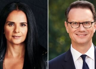 Netflix substitui Bela Bajaria por Peter Rice no comando de conteúdo depois da maior rodada de demissões de sua história Retratos de Bela Bajaria e Peter Rice lado a lado