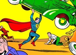 Primeira aparição do Superman em “Action Comics” número 1 vai a leilão com a maior nota já registrada Capa da revista Action Comics número 1 com o Superman erguendo um carro