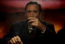 Nicolas Cage caracterizado como Ben Reilly em cena da série Spider-Noir