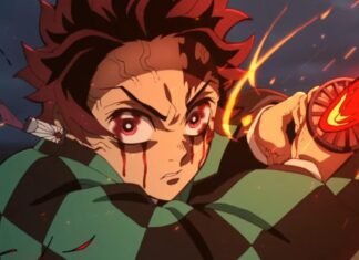 Tanjiro em cena do filme Demon Slayer: Infinity Castle